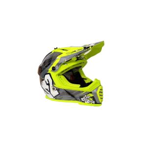 Шлем мото MX437 FAST MINI CRUSHER(черно-желтый, L)